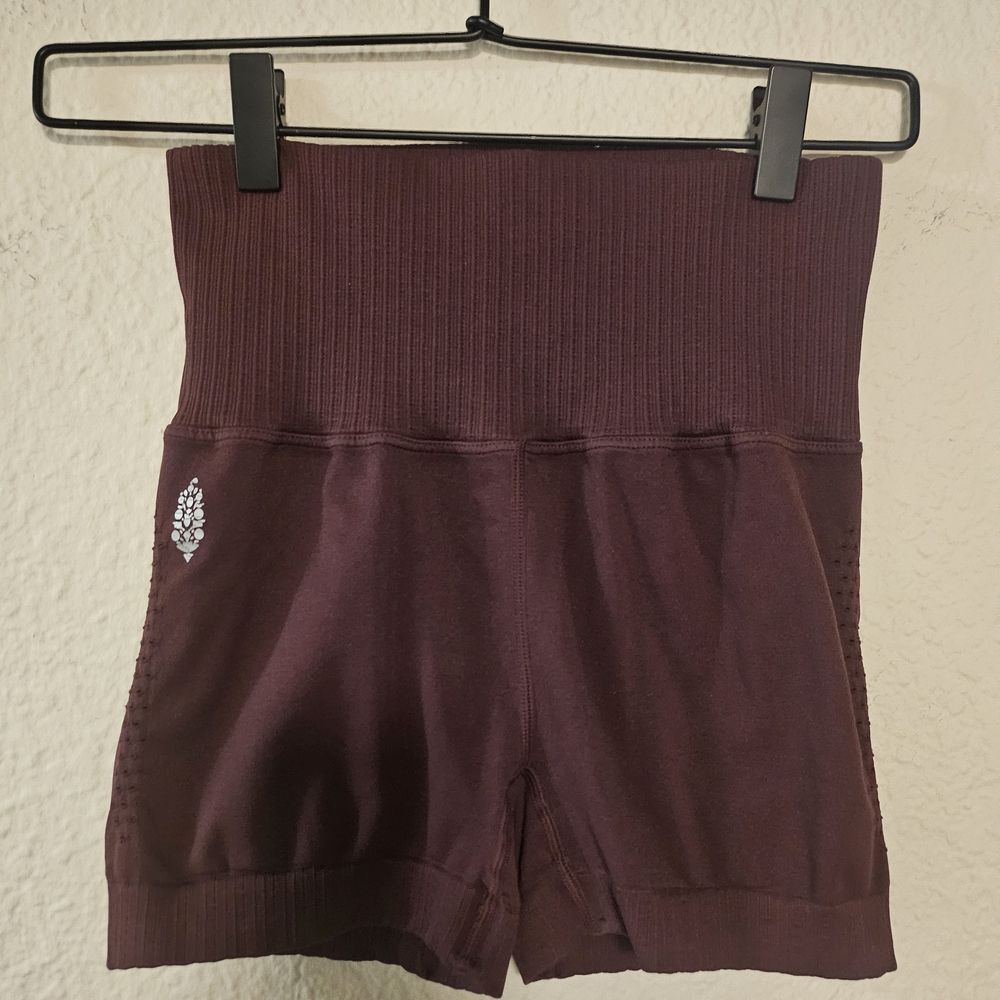FP Movement by Free People High-Waisted Shorts Burgendy